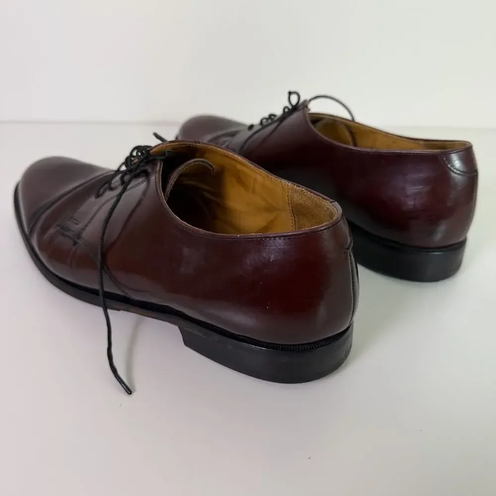 Vintage Cole Haan Burgundy Leather Cap Toe Derby Mens 11D Classic Dress Shoe USA